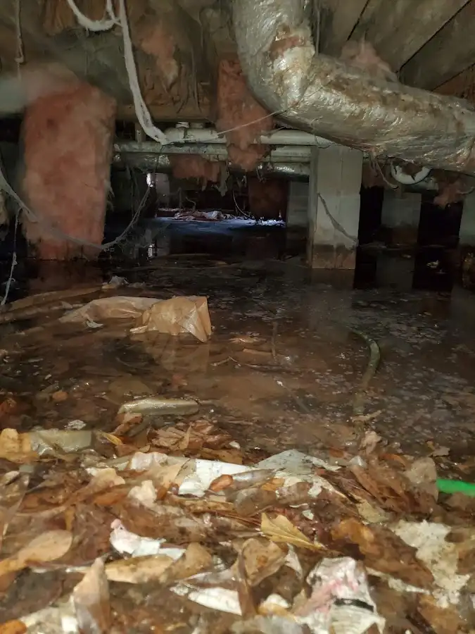 Crawl space flood assessment for Commercial Water Damage Restoration in Bossier City